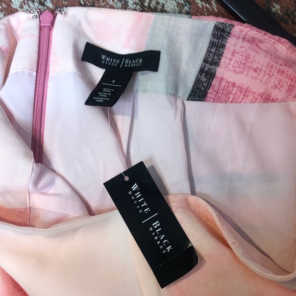White House Black Market Pencil Pink Color Block Knee Length Lined Skirt NWT - Picture 6 of 15